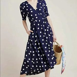 Anthropologie A+ Maeve Breanna  Dot Wrap Dress